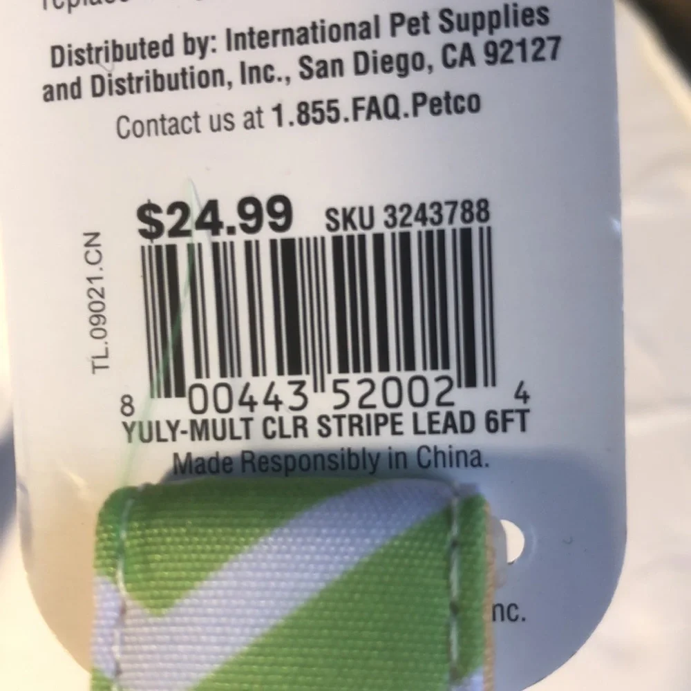 NWT Youly champion striped 6ft dog lead leash